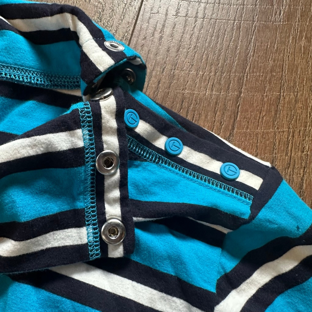 Women's T by Talbots Long Sleeve Tee S Blue White Striped - Picture 6 of 10
